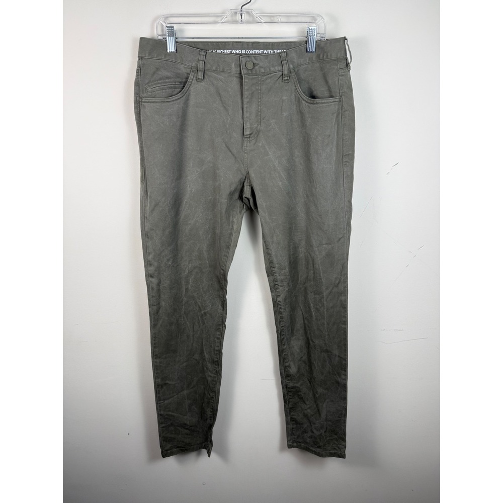 Rhone Mens Commuter Five-Pocket Pants Olive Green Slim‎ Fit 101253 Size 35